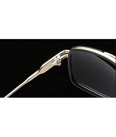 Oversized Metal Frame Driving Sunglasses Men Women Double-Bridge Oversized Retro Sun Protection Glasses - CA18D7ITXGN $15.16