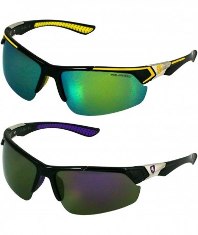 Semi-rimless Men Polarized Premium Sport Sunglasses Baseball Cycling Fishing Wrap Around Driving Glasses - CW18U0H2N0Q $14.22