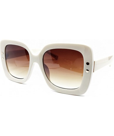 Oversized SA212 Premium Oversize XXL Women Brand Designer Square Bold Style Thick Frame Candy Fashion Sunglasses - Beige - CN...