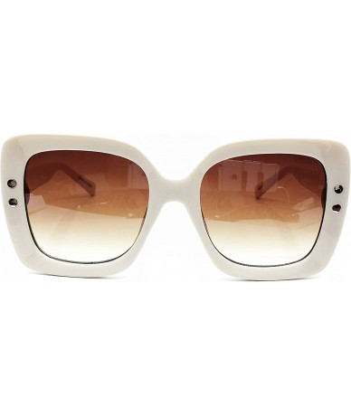 Oversized SA212 Premium Oversize XXL Women Brand Designer Square Bold Style Thick Frame Candy Fashion Sunglasses - Beige - CN...
