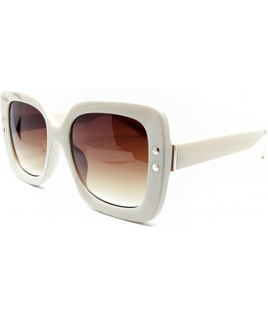 Oversized SA212 Premium Oversize XXL Women Brand Designer Square Bold Style Thick Frame Candy Fashion Sunglasses - Beige - CN...