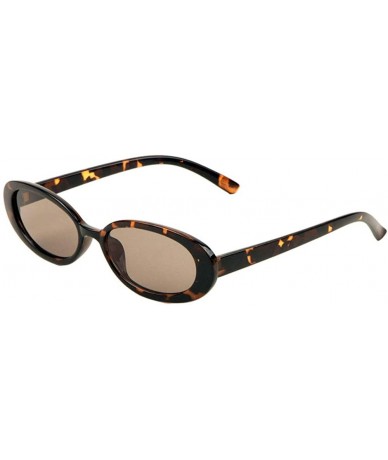 Oval Wide Oval Retro Thick Side Sunglasses - Brown - CQ197QZ6G0Q $12.04