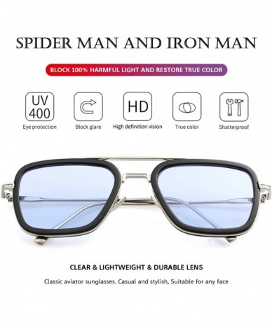 Square Sunglasses Vintage Aviator Glasses Classic - A1 Spider Man Same Color - C218YGGTY5Z $13.68