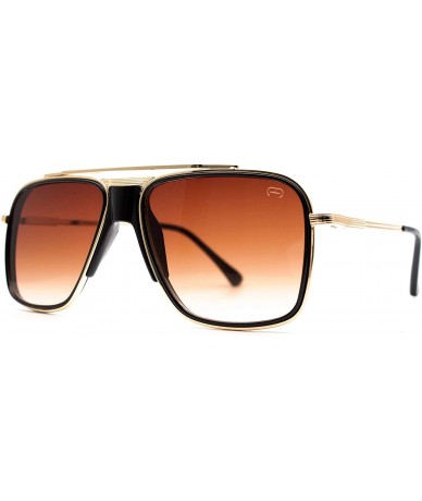 Square F027 Classic Square - for Womens-Mens 100% UV PROTECTION - Gold-transparent - C3192TQQD8A $21.23