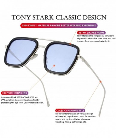 Square Sunglasses Vintage Aviator Glasses Classic - A1 Spider Man Same Color - C218YGGTY5Z $13.68
