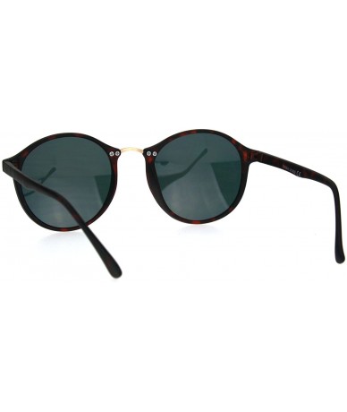 Round Mens Round Thin Plastic Retro Horn Rim Color Mirror Lens Sunglasses - Tortoise Pink - C217YSHGWAD $10.57