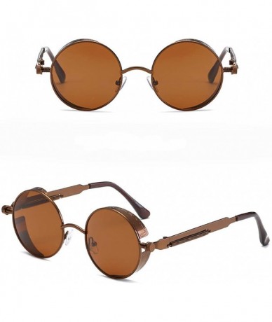 Goggle New Unisex Vintage Eye Sunglasses Retro Eyewear Fashion Radiation Protection Sunglasses - Coffee - C718SUAR77H $9.09