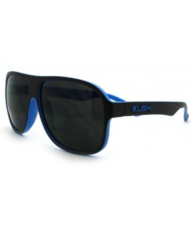 Square Kush Marijuana Pot Head Speed Racer Plastic Pilot Sunglasses - Blue - CI11YW4ZWMD $11.85