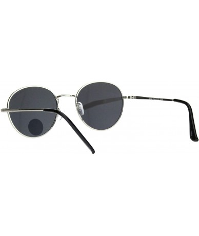 Round Polarized Lens Sunglasses Vintage Fashion Round Light Metal Frame UV 400 - Silver (Black) - C719399H0GR $8.38