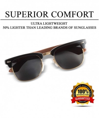 Rimless Wooden Sunglasses for Men and Women- Polarized and UV400 - Ultra Lightweight & Comfortable - C518NQ2UADS $35.33