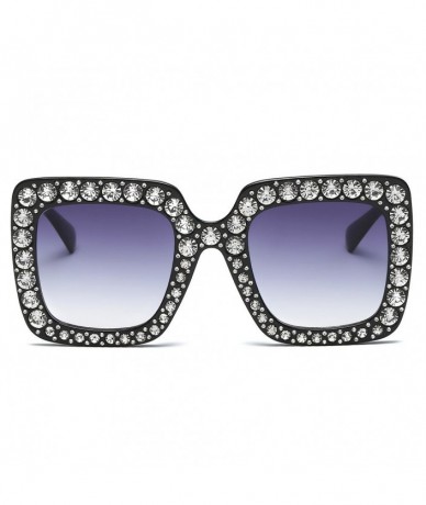 Sport Womens Fashion Artificial Diamond Cat Ear Quadrate Big Metal Frame Brand Classic Sunglasses (D) - D - CE180CO9DEX $8.47