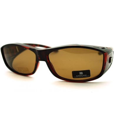 Oval Mens Polarized Fit Over Large Light Weight Oval Sunglasses - Tortoise - C811L2PERRV $10.57