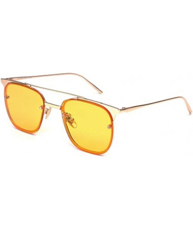 Aviator Colorful color metal sunglasses - Yellow Color - C412JTH0BTL $91.19