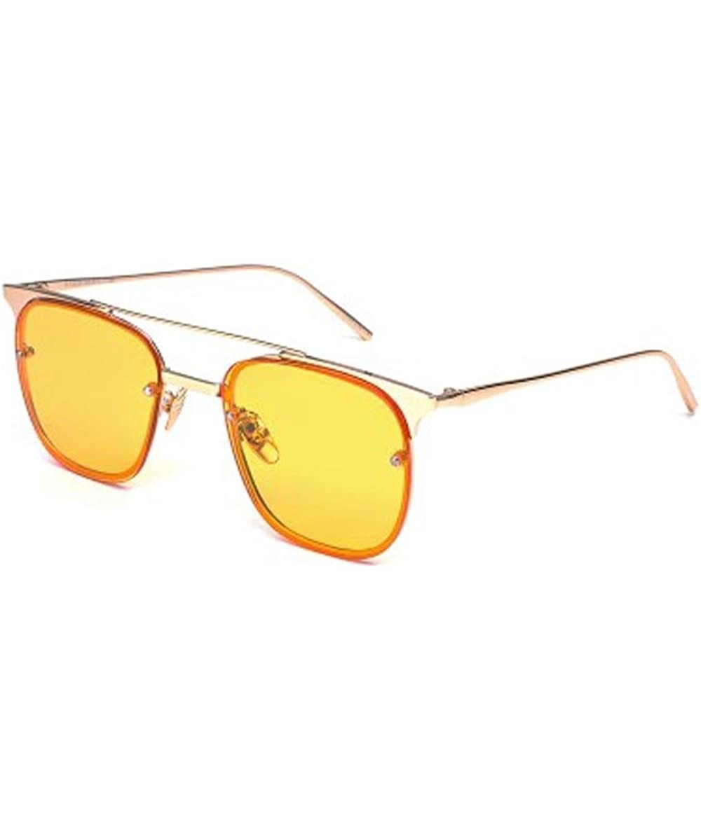 Aviator Colorful color metal sunglasses - Yellow Color - C412JTH0BTL $40.53