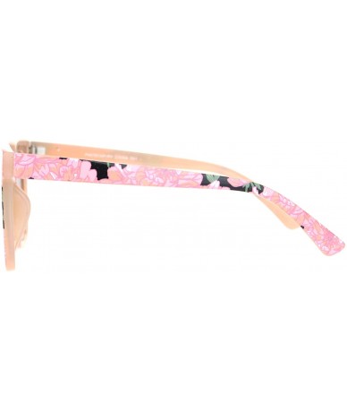 Square Womens Sunglasses Classic Square Frame Casual Fashion Shades UV 400 - Pink Floral (Pink Smoke) - C319580UGXT $14.07