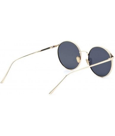 Aviator 2019 new sunglasses female round frame sunglasses - fashion metal frame trend retro sunglasses ladies - C - CM18SN6TO...