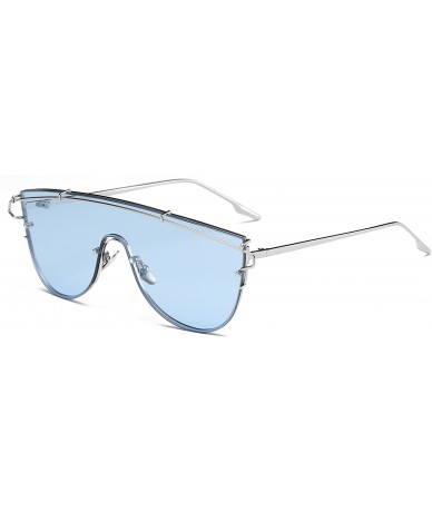 Oversized Clear Metal Sunglasses Eyeglasses for Traveling Shopping S2028 - Cw02-b67 - CY18G9RWN4I $12.15