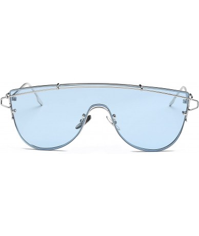 Oversized Clear Metal Sunglasses Eyeglasses for Traveling Shopping S2028 - Cw02-b67 - CY18G9RWN4I $12.15