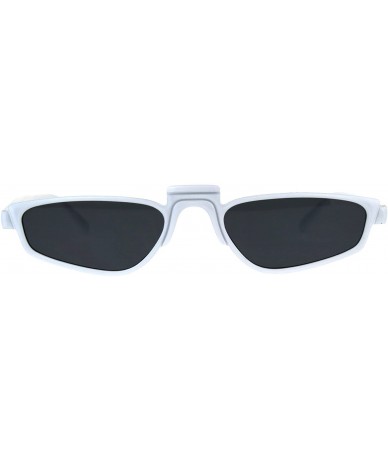 Rectangular Unisex Rectangular Plastic Pimp Retro Vintage Sunglasses - White Black - CH18CMNDMOE $11.51