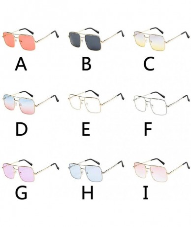 Aviator New Women Men Vintage Sunglasses Unisex Fashion Oversize Square Frame Sunglasses Eyewear - E - CO18STUTH2E $10.13