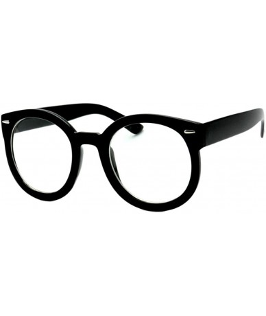 Round Simplified Round Nerdy Glasses - Black - CY12NS3AL6P $9.52