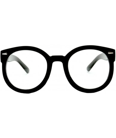 Round Simplified Round Nerdy Glasses - Black - CY12NS3AL6P $9.52