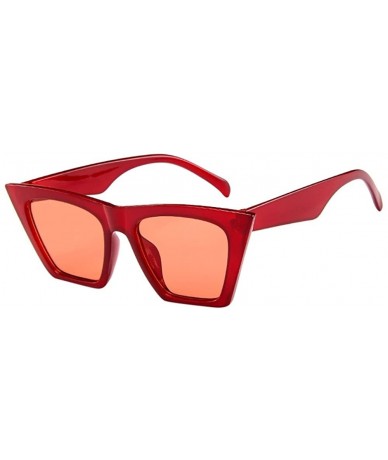 Rectangular Fashion Women Ladies Oversized Sunglasses Vintage Retro Cat Eye Goggle - Red - C218UD46W3D $13.23