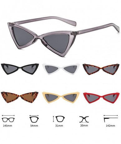 Goggle Retro Metal Hinge Women Cat Eye Sunglasses Fashion Triangle Eyewear - Beige Gray - C218CMNGXDS $37.87