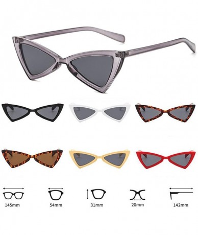 Goggle Retro Metal Hinge Women Cat Eye Sunglasses Fashion Triangle Eyewear - Beige Gray - C218CMNGXDS $20.16