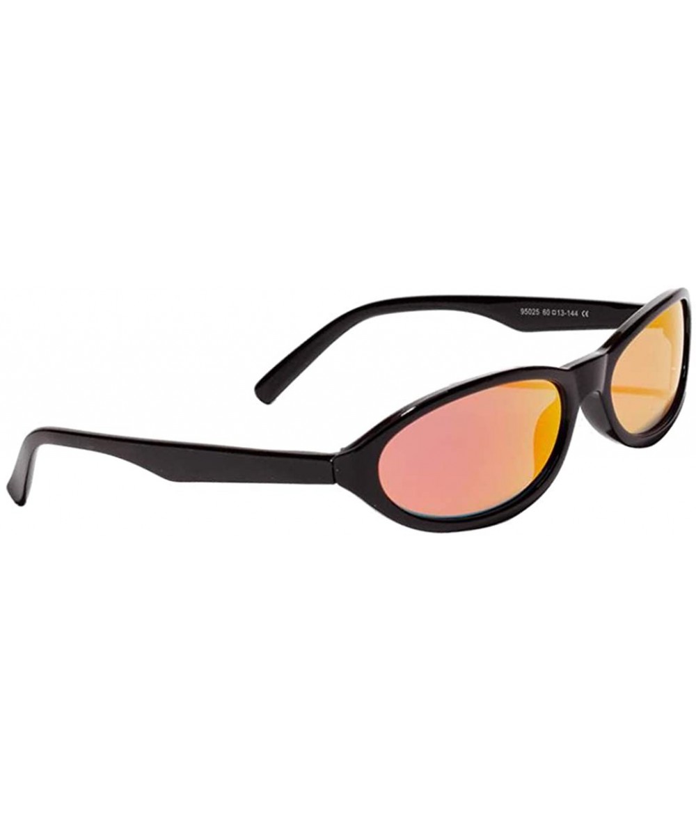 Oval Cat Eye Sunglasses Cool Gothic Retro Shades Party Club Eyewear Hip-Hop Gift - Pink - C5190C3U9KQ $13.72