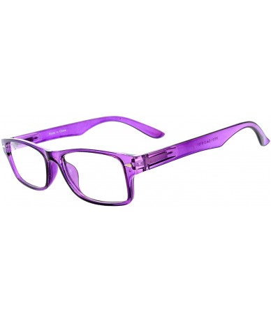Rectangular Fashion Retro Style Narrow Rectangular Colorful Frame Clear Lens Sunglasses - Purple - CM183D7NHO8 $7.60