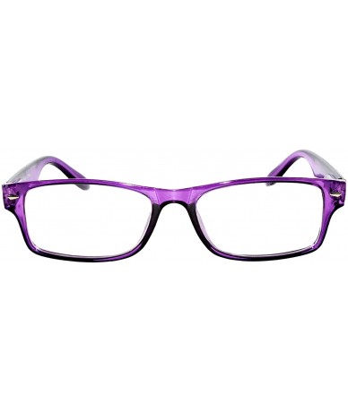 Rectangular Fashion Retro Style Narrow Rectangular Colorful Frame Clear Lens Sunglasses - Purple - CM183D7NHO8 $7.60