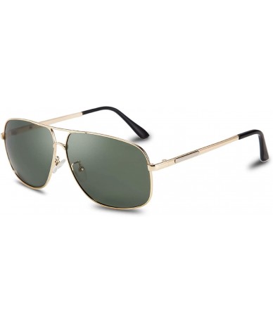 Square Ladies Sunglasses Polarized TR90 Retro Men Women Lightweight UV400 - Green - CG18WTNH9KC $7.45