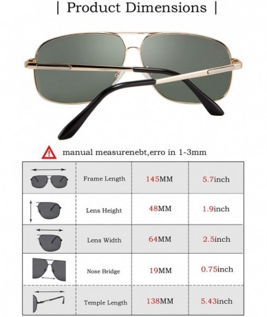 Square Ladies Sunglasses Polarized TR90 Retro Men Women Lightweight UV400 - Green - CG18WTNH9KC $7.45