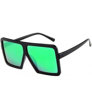 Sport Women Men Vintage Retro Square Glasses Unisex Big Frame Sunglasses Eyewear - Green - CZ18RLE85AA $12.08