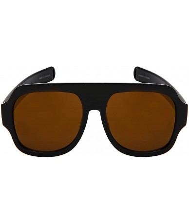 Aviator Square Sunglasses for Women Men Aviator Sunglasses Flat Top 541095 - Black Frame/Gold Mirrored Lens - CB18LGRL8E0 $11.35