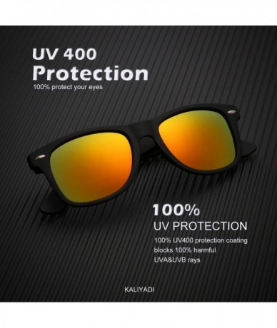 Round Polarized Sunglasses for Men and Women Matte Finish Sun glasses Color Mirror Lens 100% UV Blocking - CI18N7C8A0X $13.67