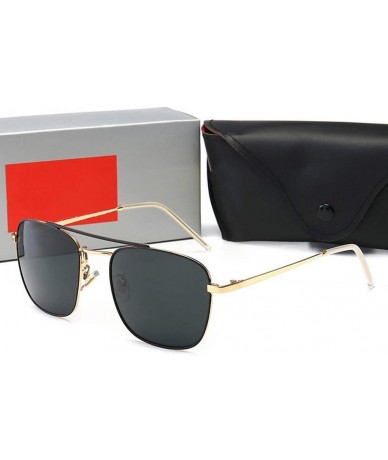 Square Men/Women's Comfortable Square Classic Fashion Driving Sunglasses (Color Gold/Black) - Gold/Black - CB1997LCY9L $36.17