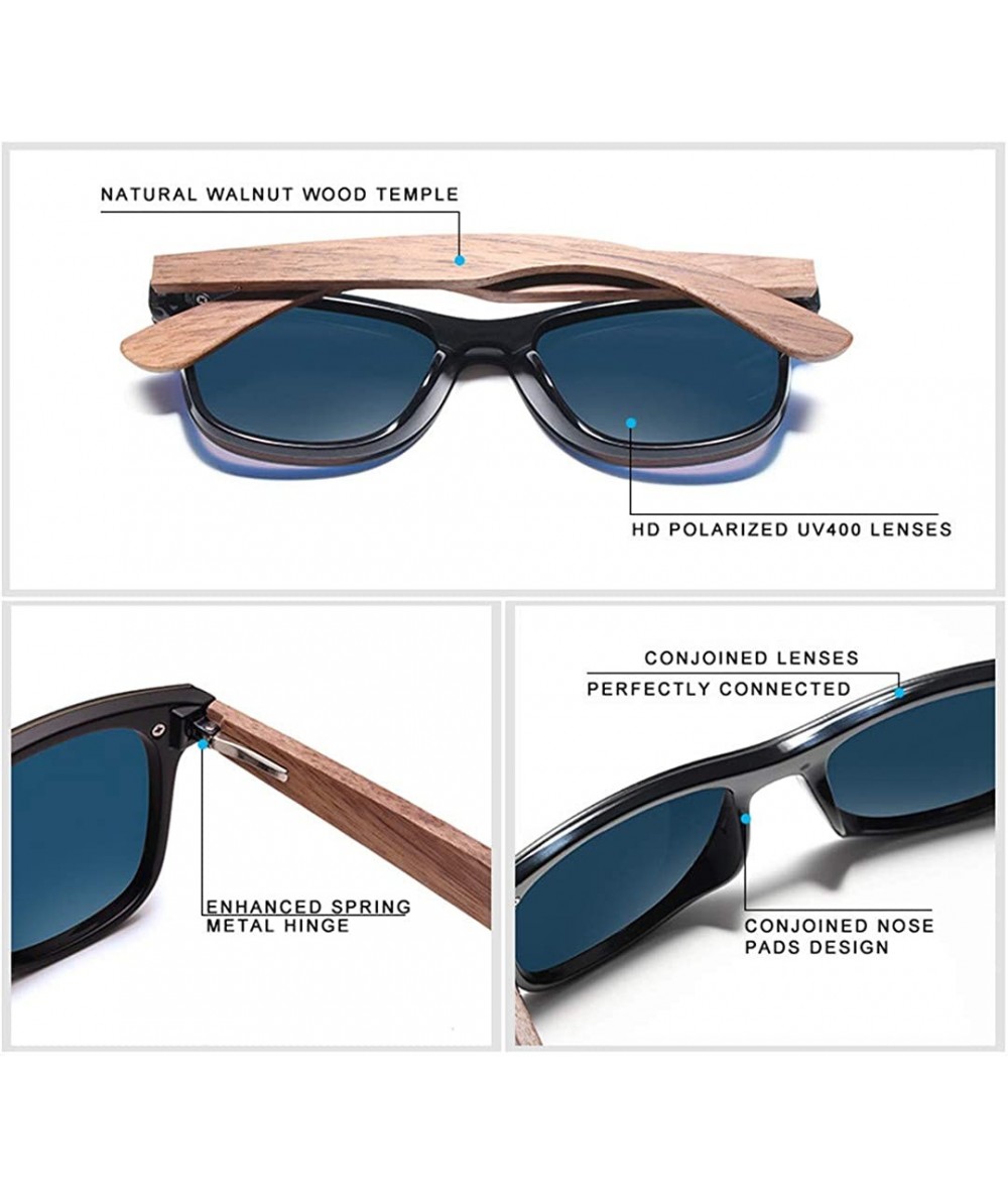Mens Sunglasses Polarized Walnut Wood Mirror Lens Sun Glasses Women - Red  Walnut Wood - CS194OW05CG