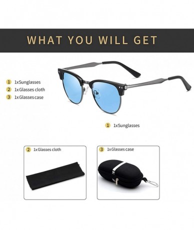 Semi-rimless Sunglasses Polarized Semi Rimless Glasses Protection - CZ198QZNUAC $20.61