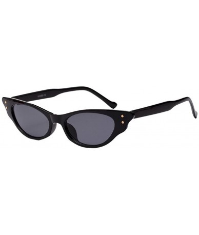 Rimless Women Men Vintage Cat Eye Sunglasses Fashion Irregular Sun Glasses Retro Eyewear - Black - CN196IYDY7Z $19.00