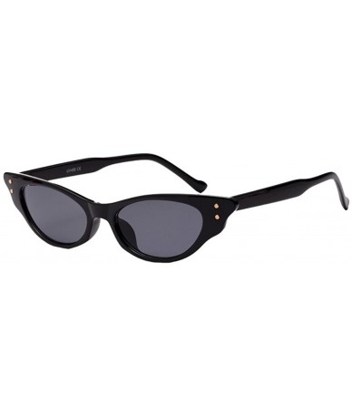 Rimless Women Men Vintage Cat Eye Sunglasses Fashion Irregular Sun Glasses Retro Eyewear - Black - CN196IYDY7Z $8.21