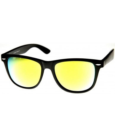 Sport Large Horn Rimmed Color Reflective Flash Mirror Lens Sunglasses - Black Sun - C211V1ZPJER $12.05
