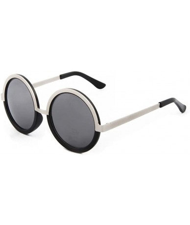 Square Model Womens Sunglasses Retro Style Round Lens 2 Colors Frame - White/Black - CV11ZBUGX57 $17.75
