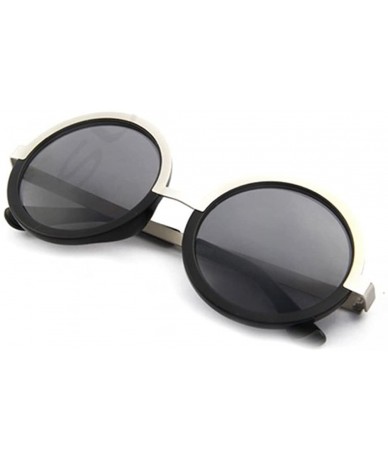 Square Model Womens Sunglasses Retro Style Round Lens 2 Colors Frame - White/Black - CV11ZBUGX57 $17.75