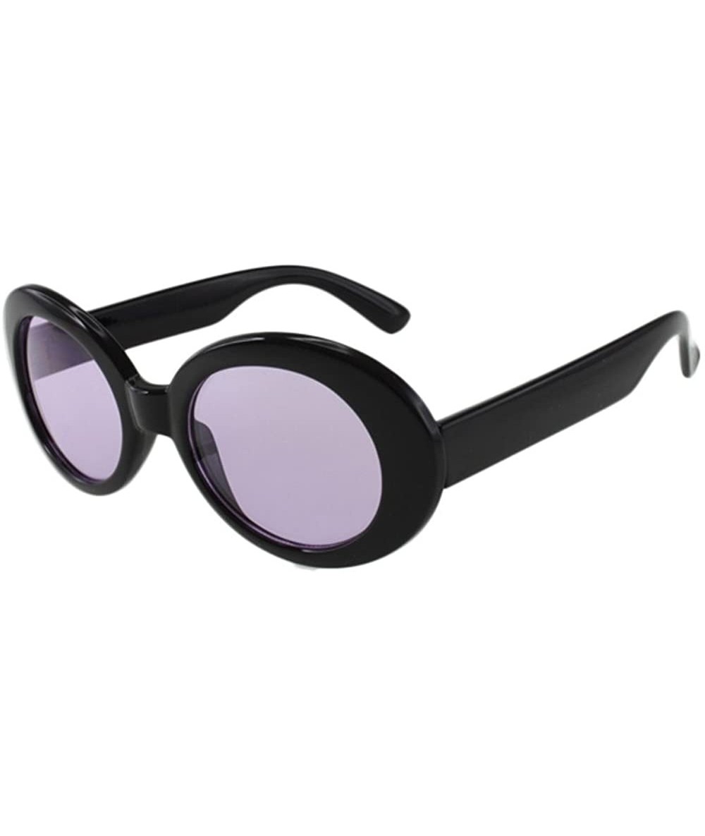 Goggle Kurt - Oval Shaped Celebrity Sunglasses with Microfiber Pouch - Black / Purple - C2187UIEN20 $10.52