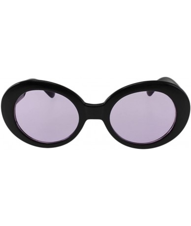 Goggle Kurt - Oval Shaped Celebrity Sunglasses with Microfiber Pouch - Black / Purple - C2187UIEN20 $10.52