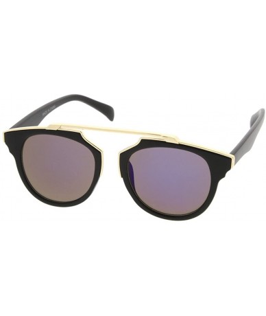 Wayfarer Retro Fashion Dapper Frame Brow Bar Flash Lens Women Sunglasses Model S60W3175 - Purple - C5182GAHRRG $8.75