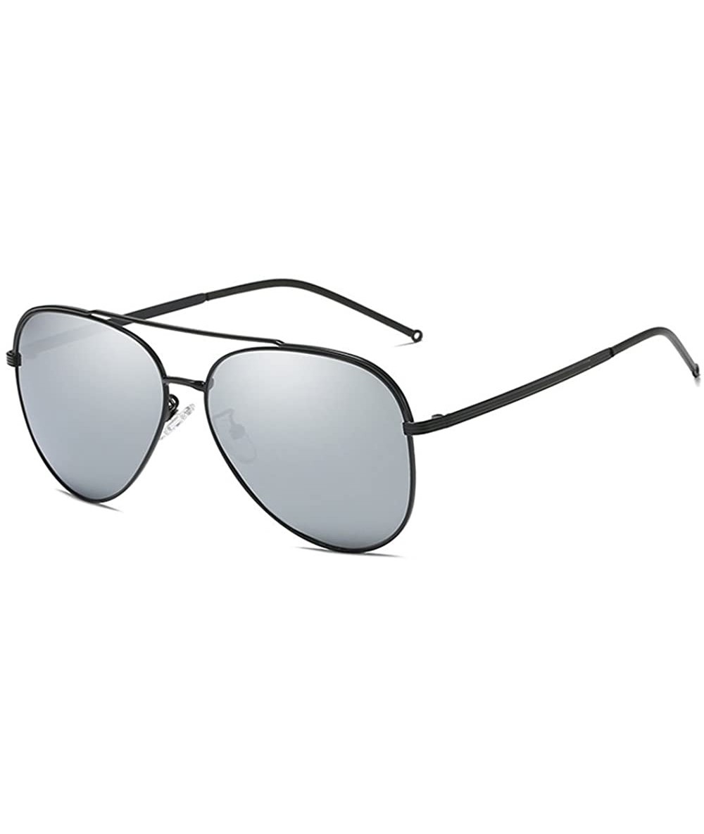 Aviator Aviator Sunglasses For Men - Black Silver - CI18E9N4SLW $19.89