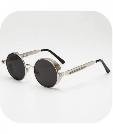 Square Metal Steampunk Sunglasses Men Women Fashion Round Glasses Vintage UV400 Eyewear Shades - 3 - CX199CGX0ZI $61.51